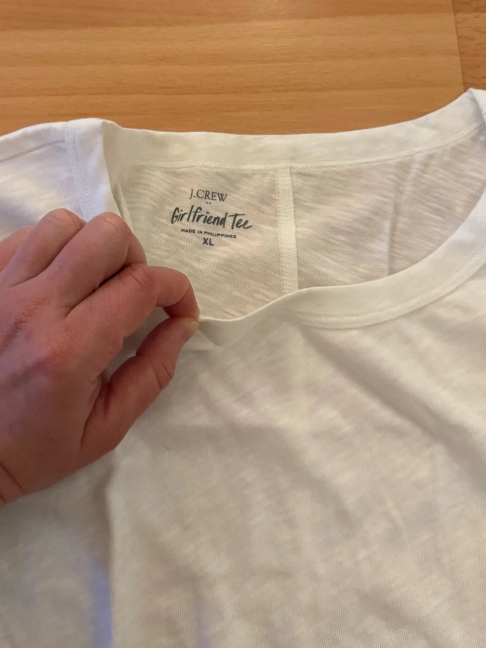 J. Crew White Girlfriend Tee